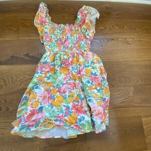 Zara Floral Mini Dress - Pink, Orange, Green